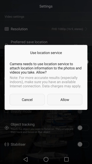 If you turn on the function, press Allow.