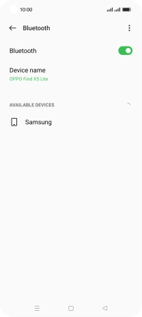 Press the required Bluetooth device and follow the instructions on the screen to pair the device with your phone.