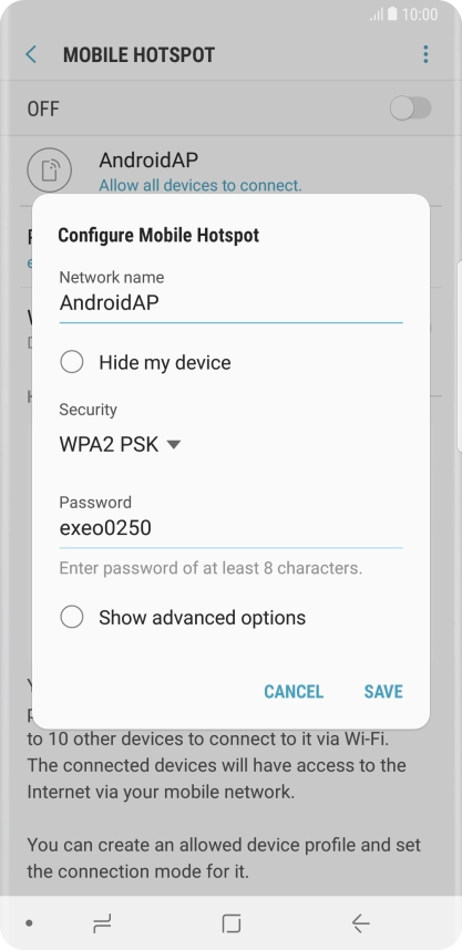 Press the field below 