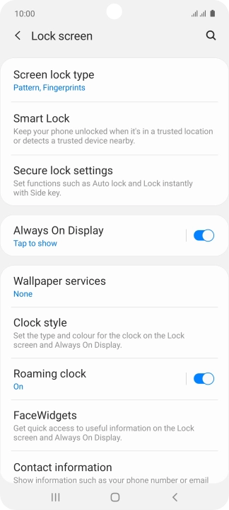 Press Screen lock type and key in the current phone lock code.