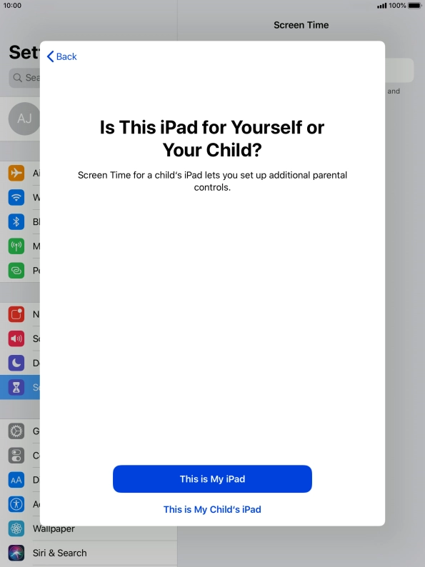 Press This is My iPad.