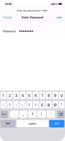 Key in the password for the Wi-Fi network and press Join.
