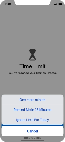 Press the required setting.