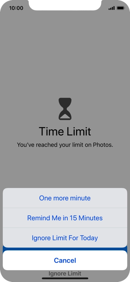 Press the required setting.