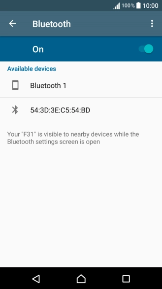 Press the required Bluetooth device and follow the instructions on the screen to pair the device with your phone.