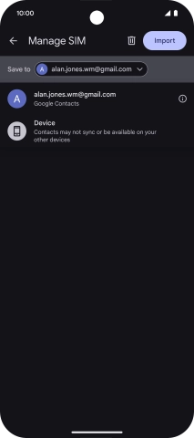 Press the required Google account.