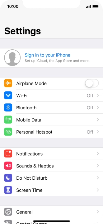 Press Sign in to your iPhone.