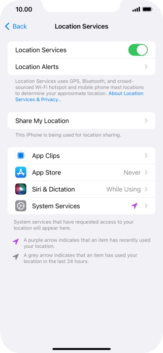 Press the required app.