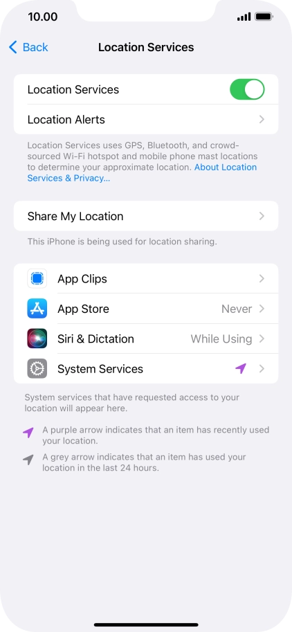 Press the required app.