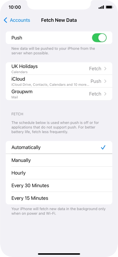 Press the indicator next to 
