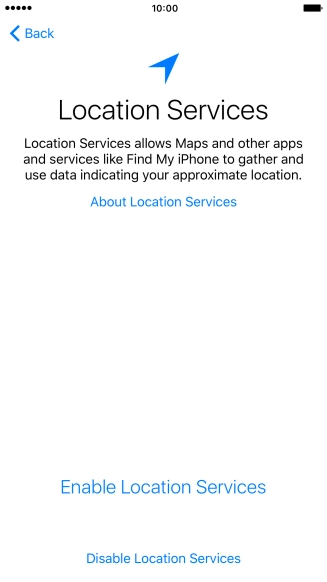 Press Enable Location Services to turn on the function.