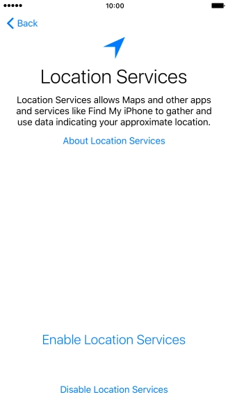 Press Enable Location Services to turn on the function.