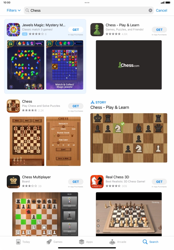 Press the required app.