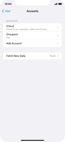 Press the name of the email account you've just set up.