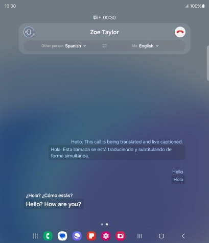 Say the required word or phrase and wait for the translation.