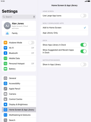 To add new downloaded apps to both the home screen and App Library, press Add to Home Screen.