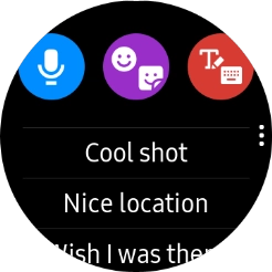 Press the write reply icon and key in the required text.