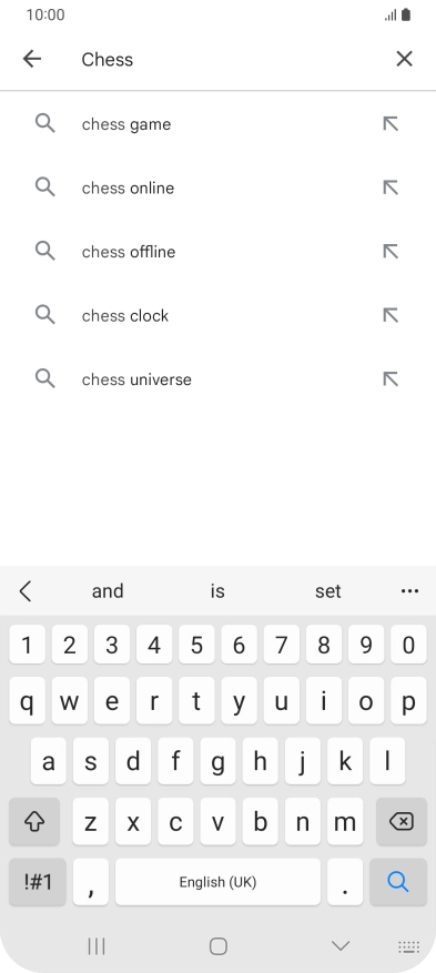 Key in the name or subject of the required app and press the search icon.