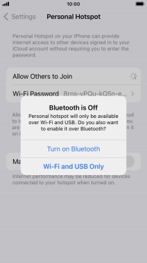 If Wi-Fi is turned on, press Wi-Fi and USB Only.