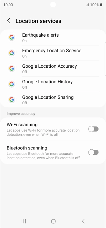 Press Google Location Accuracy.