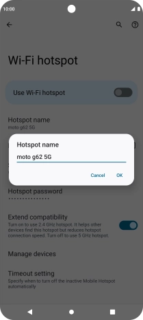 Key in the required Wi-Fi hotspot name and press OK.