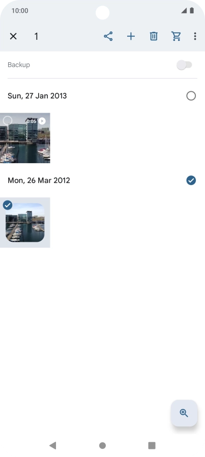 Press the required pictures or videos.