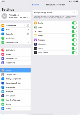 Press Background App Refresh.