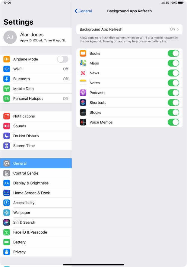 Press Background App Refresh.