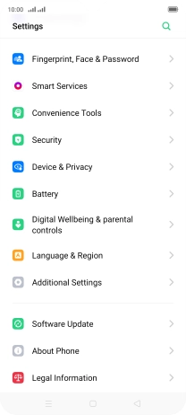 Press Software Update. If a new software version is available, it's displayed. Follow the instructions on the screen to update the phone software.