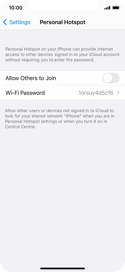 Press Wi-Fi Password and key in the required password.