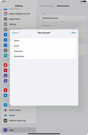 Press Description and key in the required name.
