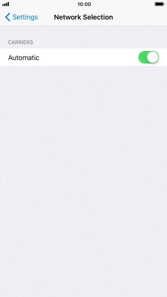 Press the indicator to turn automatic network selection on or off.