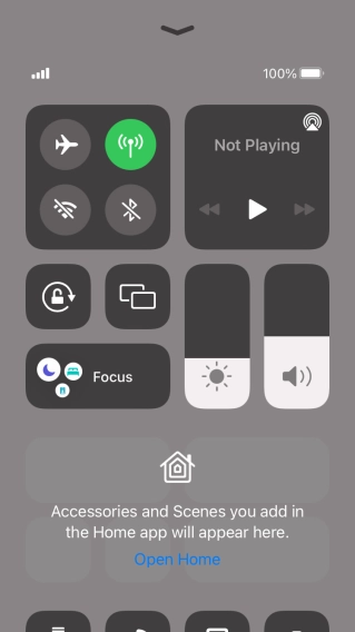 Press the flight mode icon to turn the function on or off.