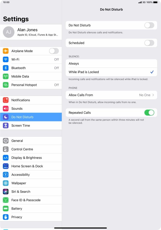 Press the indicator next to 