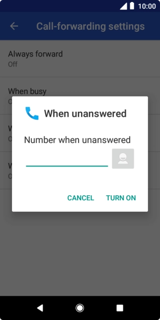 Key in +61414121121 and press TURN ON.
