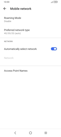 Press Preferred network type.