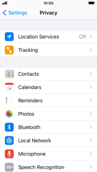 Press Location Services.