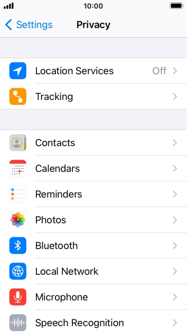 Press Location Services.