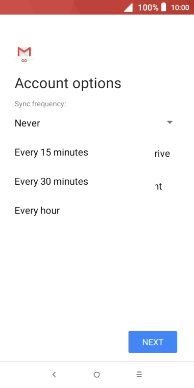 Press the required setting.