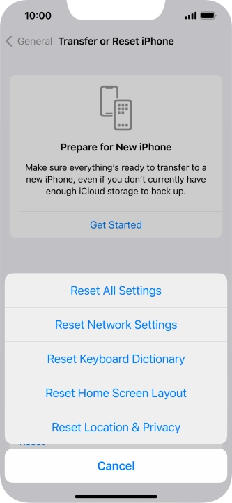 Press Reset All Settings.