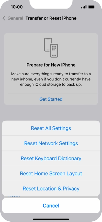 Press Reset All Settings.