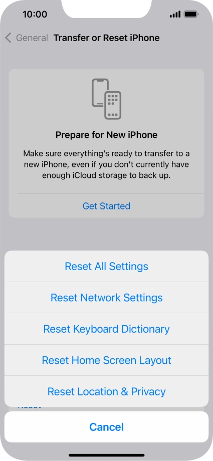 Press Reset All Settings.