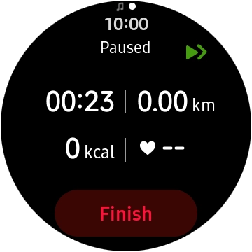 Press Finish to end an activity. Press Finish to end an activity.