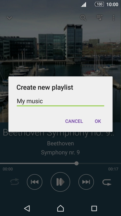 Key in a name for the playlist and press OK.