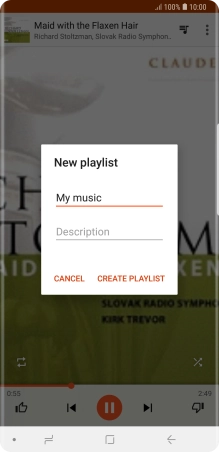 Key in a name for the playlist and press CREATE PLAYLIST.
