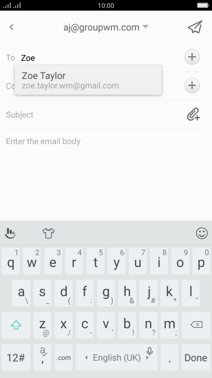Press the required contact.