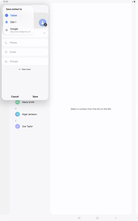 Press the required Google account.