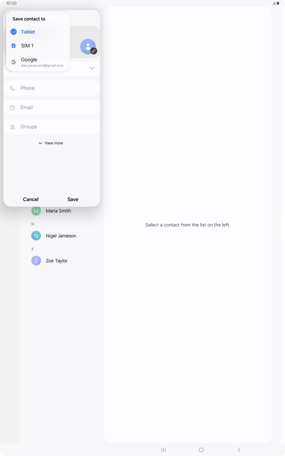 Press the required Google account.