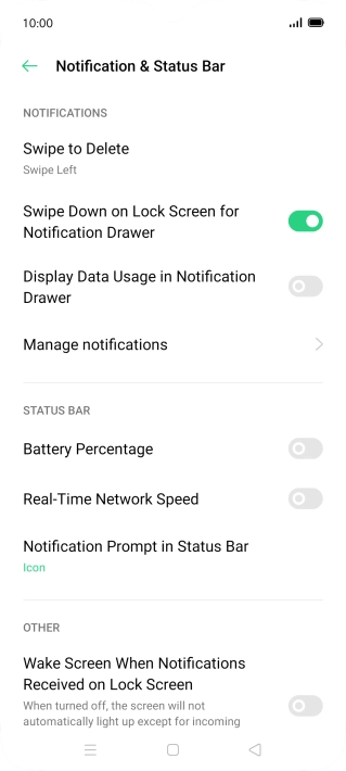 Press Manage notifications.