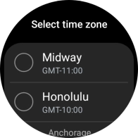 Press the required time zone. Press the required time zone.